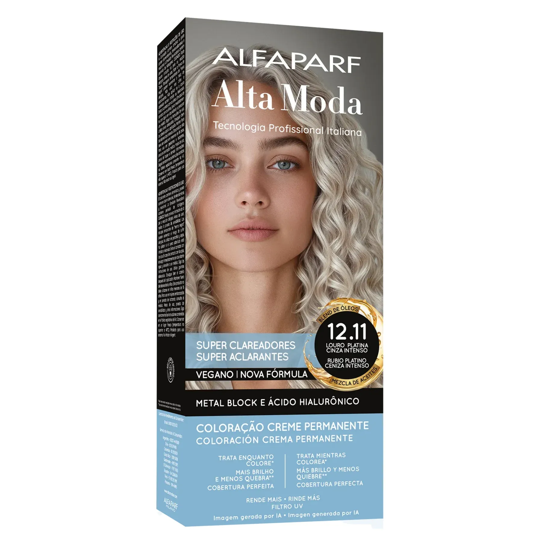 Coloração Creme Alta Moda É Colore 12.11 Louro Platina Cinza